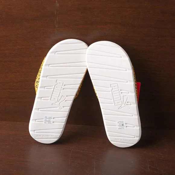 NWT Big Kids Puma Slides Size 7C Cat Print - Picture 2 of 4